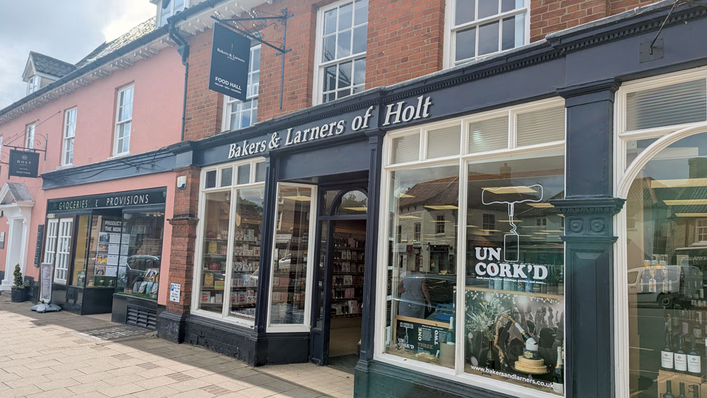 Bakers and Larners of Holt storefront on a UK high street